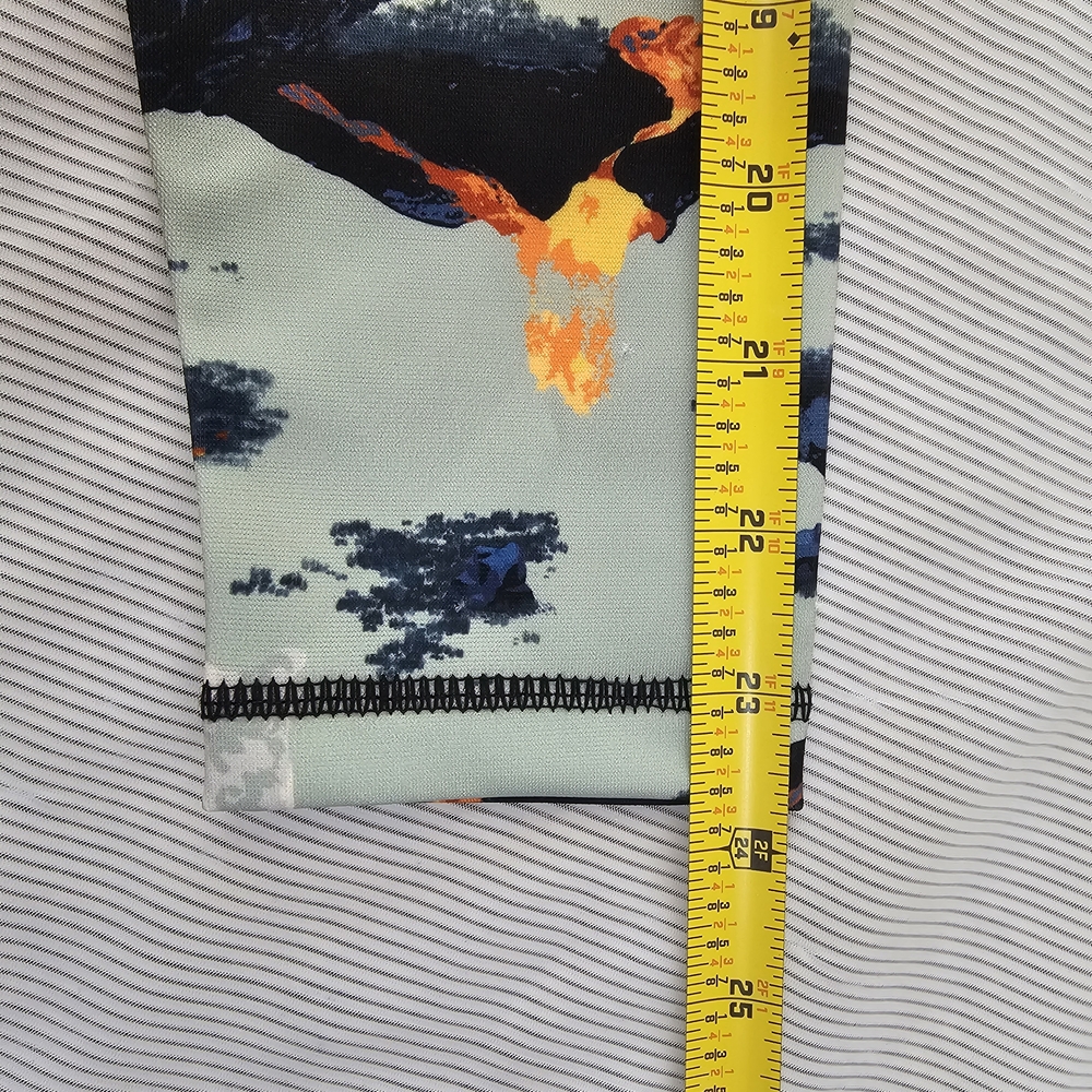 Hot Lava Volcano Print Dress Long-Sleeve Scuba Skater Y2K '90s Fit & Flare Small - Picture 9 of 10